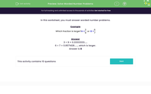 'Solve A Variety of Number Problems' worksheet