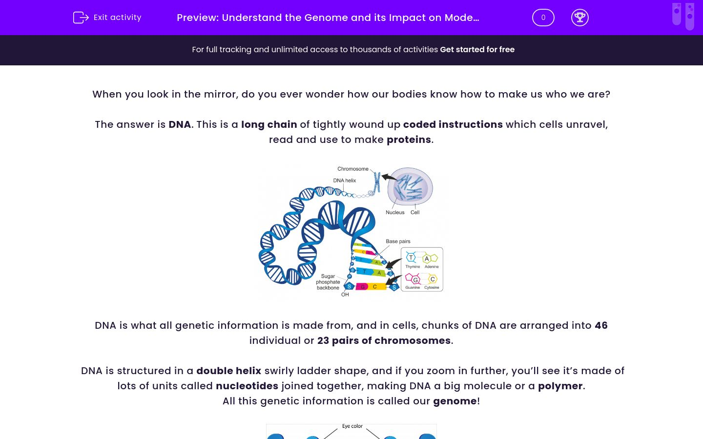 Understand the Genome and its Impact on Modern Medicine Worksheet - EdPlace