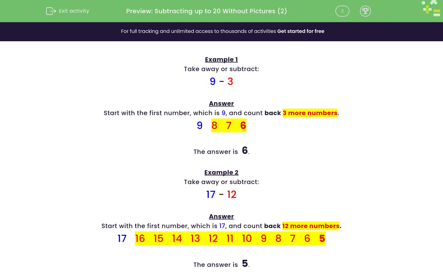 practise-subtracting-two-numbers-under-20-worksheet-edplace