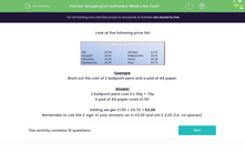 'Shopping for Stationery: What's the Cost?' worksheet