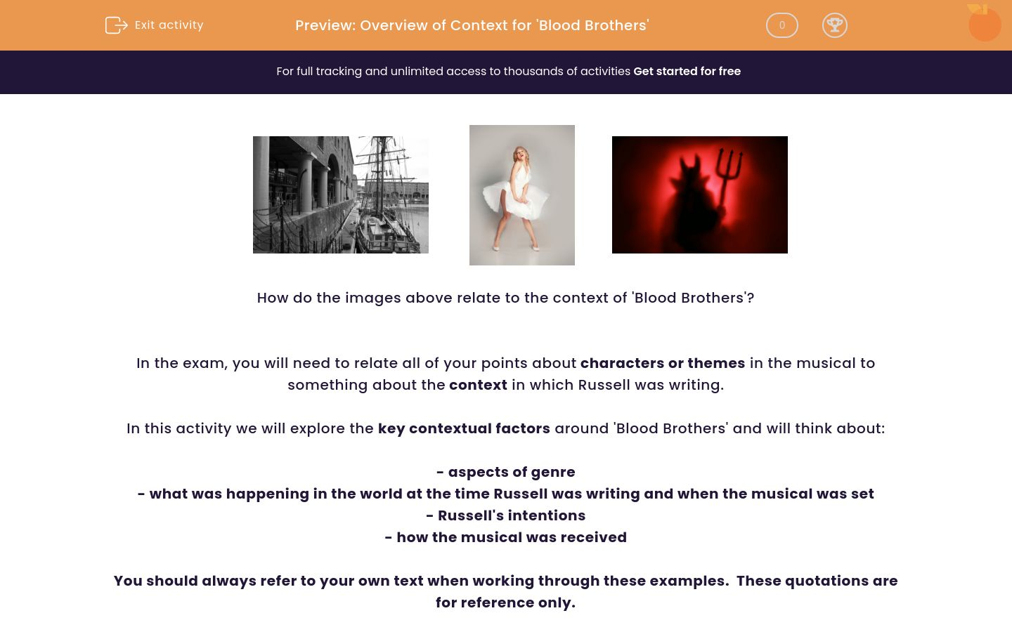 Overview of Context for 'Blood Brothers' Worksheet EdPlace