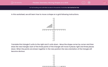'Geometry: Moving Shapes on a Grid' worksheet