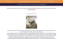 'Reading Fiction: Owls in the Family' worksheet