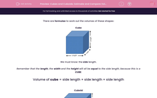 'Cubes and Cuboids: Estimate and Compare Volumes' worksheet