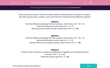 'Know Your Numbers: What's Half Way? (1)' worksheet