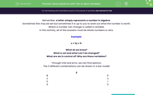 'Solve Equations with Two or More Variables' worksheet