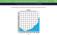 'Statistics: Where is the Explorer and His Food?' worksheet
