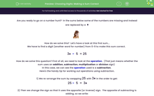 'Choosing Digits: Making a Sum Correct' worksheet