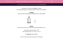 'Units of Measure: Converting Litres and Millilitres' worksheet