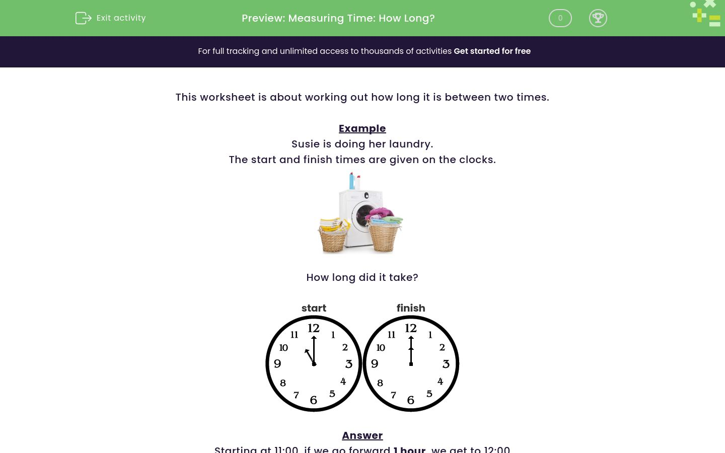 Measure Time Intervals in Hours and Minutes Worksheet EdPlace