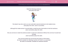 'Grammatical Boundaries: Using Commas in Sentences' worksheet