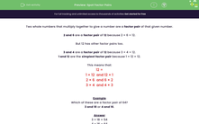 'Recognise Factor Pairs' worksheet