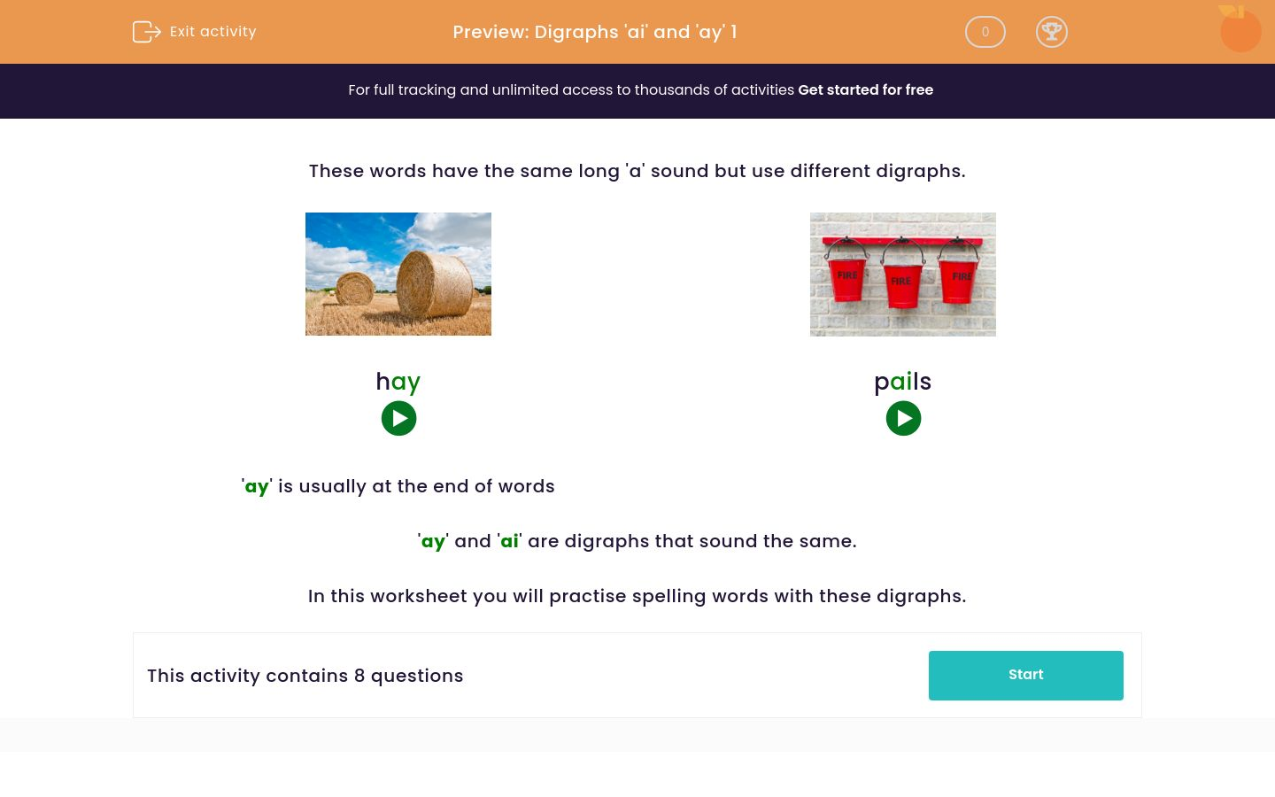 Know the Digraphs ai and ay Worksheet - EdPlace