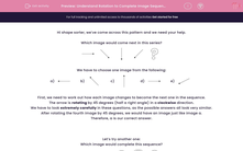 'Understand Rotation to Complete Image Sequence' worksheet