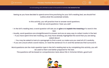 'Practise Word Questions ' worksheet