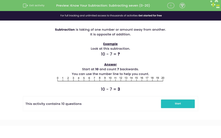 'Know Your Subtraction: Subtract 7, 8 or 9 From a Number' worksheet