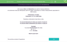 'Apply Accurate Conversions Between Miles and Kilometres' worksheet