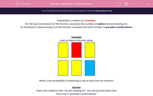 'Probability of Picking Colours' worksheet