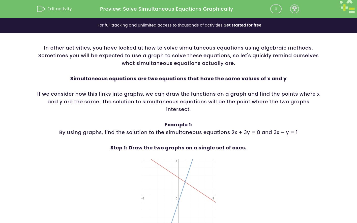 Solve Simultaneous Equations Graphically Worksheet - EdPlace