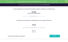 'Know Your Numbers: Using Number Lines (0-100)' worksheet