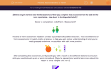 'Assessment: End of Term 1' worksheet