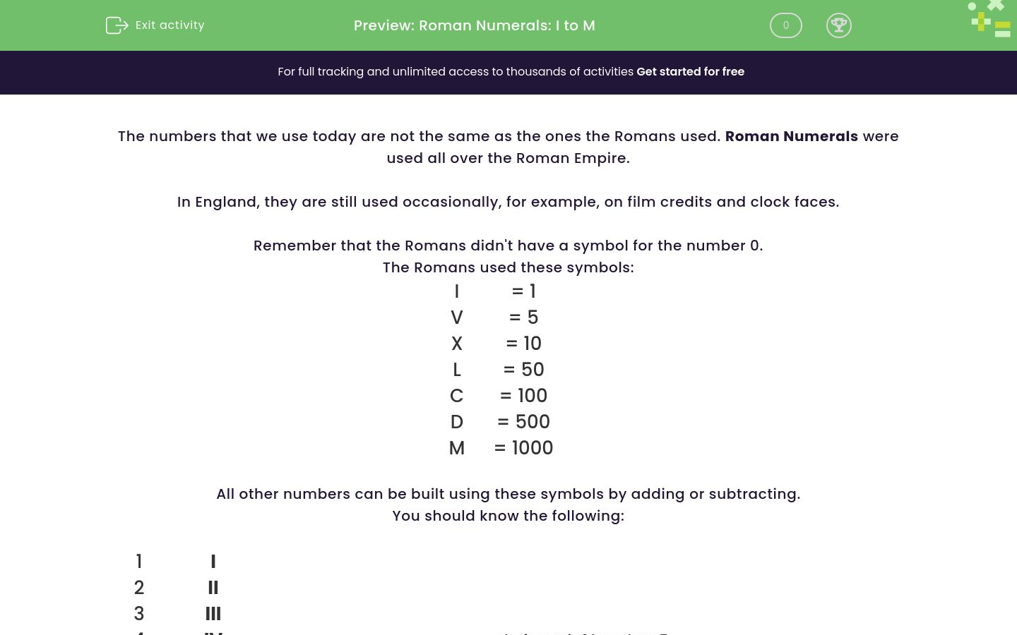 Convert to Roman Numerals Worksheet - EdPlace