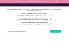 'One-, Two- and Three-Dimensional Formula: Which is It?' worksheet
