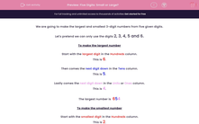 'Five Digits: Small or Large?' worksheet