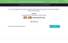 'Know Your Addition: Counting Cakes (2)' worksheet
