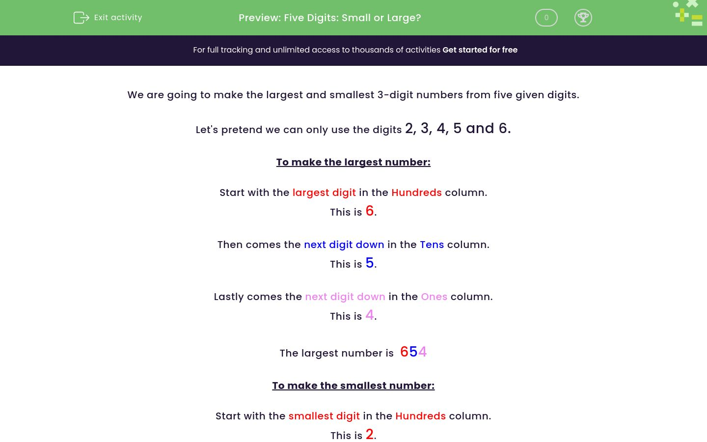 Make the Smallest and Largest Three-Digit Numbers Worksheet - EdPlace