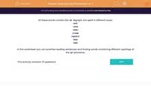 'Read and Spell Phonemes: 'or' 3' worksheet