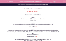 'Arithmetic Sequences (the Nth Term)' worksheet
