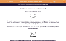 'Identify Key Themes in 'Winter Swans'' worksheet