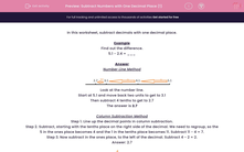 'Subtract Numbers with One Decimal Place (1)' worksheet