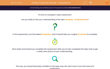 'Assessment: Reading - Comprehension' worksheet