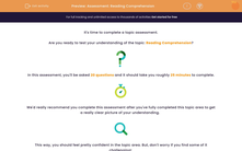 'Assessment: Reading Comprehension' worksheet