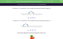 'Practise Adding and Subtracting with Negative Numbers' worksheet