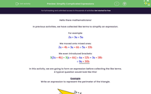 'Simplify Complicated Expressions' worksheet