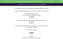 'Know the Multiplication and Division Facts for the 3, 4 and 8 Times Tables' worksheet