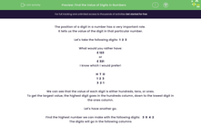 'Find the Value of Digits in Numbers' worksheet