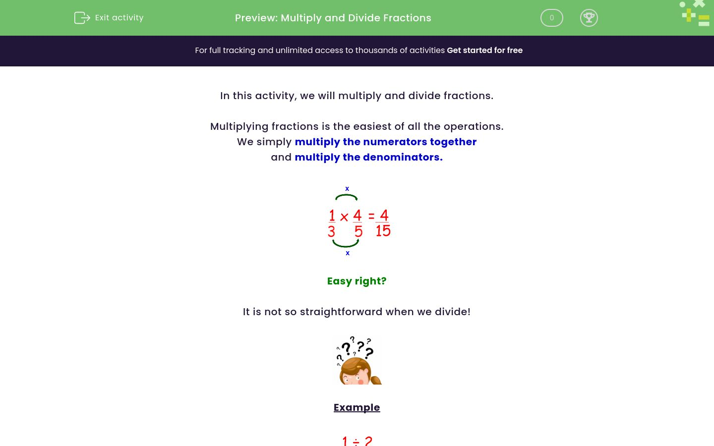Multiply and Divide Fractions Worksheet - EdPlace