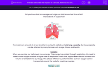 'Describe the Impact of Exercise, Asthma and Smoking on the Gas Exchange System' worksheet