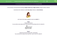 'Use Bus Stop Method to Divide a Four-digit Number by a One-digit Number ' worksheet