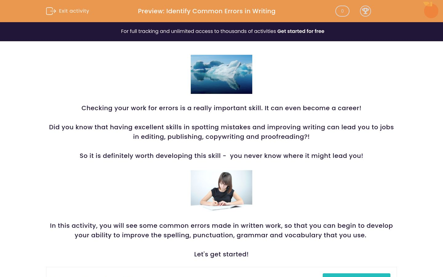 Identify Common Errors in Writing Worksheet - EdPlace