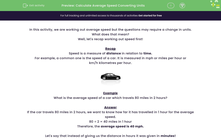 'Calculate Average Speed Converting Units' worksheet