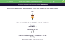 'Solve Problems Involving Missing Ratios' worksheet