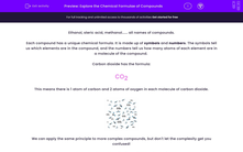 'Explore the Chemical Formulae of Compounds' worksheet