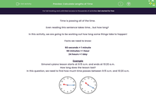 'Calculate Lengths of Time' worksheet