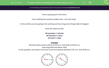 'Practise Calculating Time Taken Using Hours and Minutes' worksheet