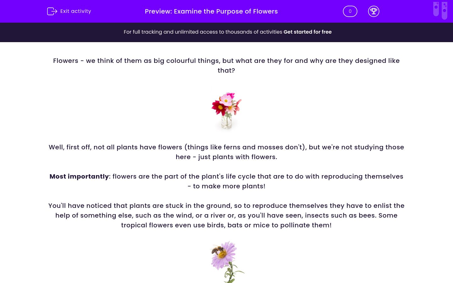 Examine the Purpose of Flowers Worksheet EdPlace